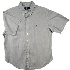 Polo‎ Ralph Lauren Button Down Shirt Mens XL Green Preppy Classic Smart Casual